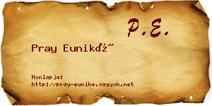 Pray Euniké névjegykártya